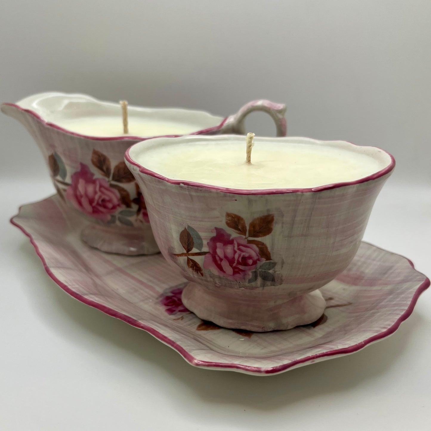 Rose & Geranium Scented Sugar & Creamer China Set