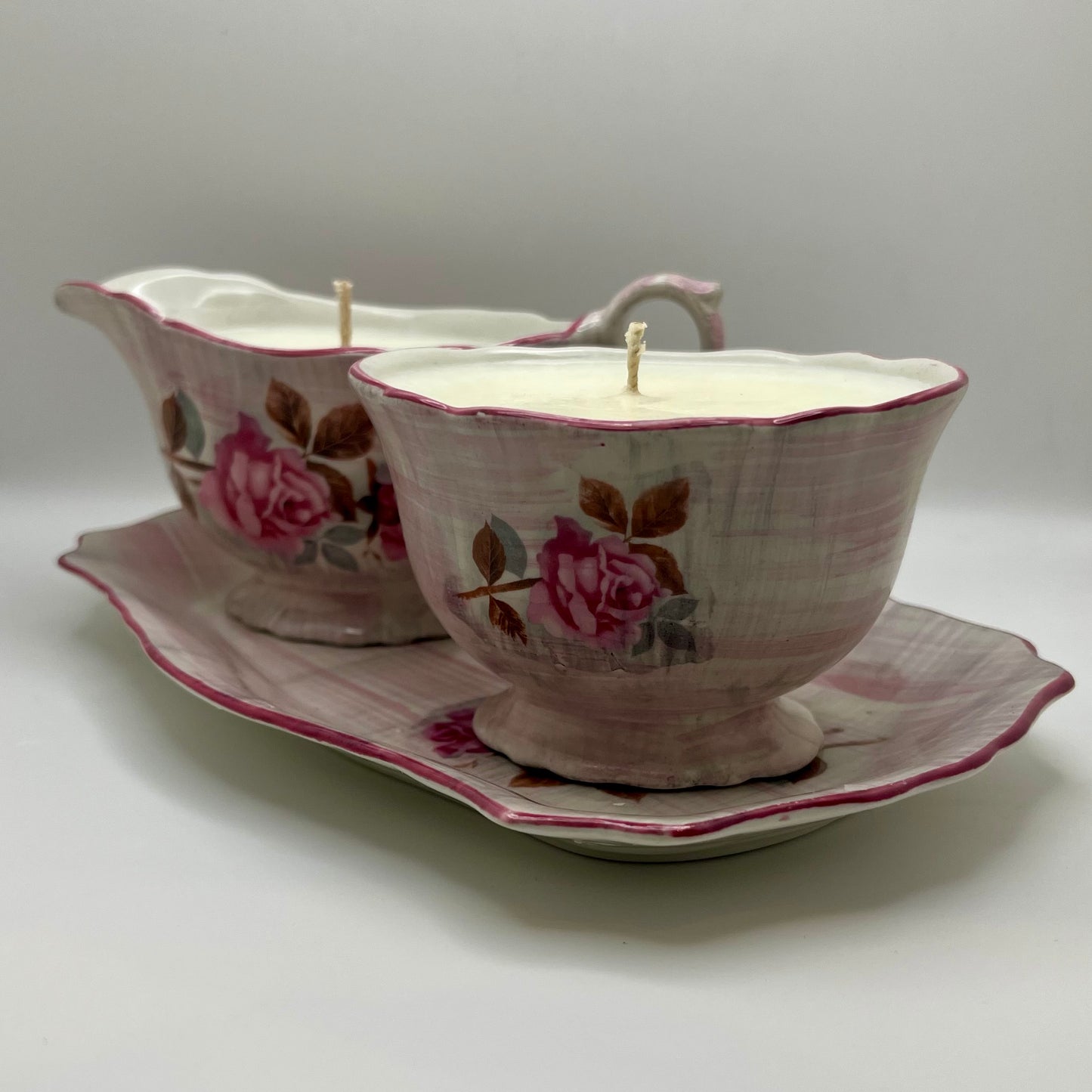 Rose & Geranium Scented Sugar & Creamer China Set